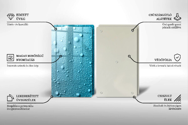 Sklo za varnou desku Kapky vody