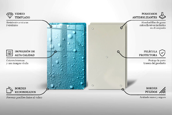 Sklo za varnou desku Kapky vody