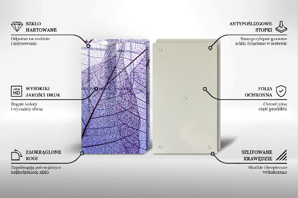 Sklo za varnou desku Listy s žilnatinou