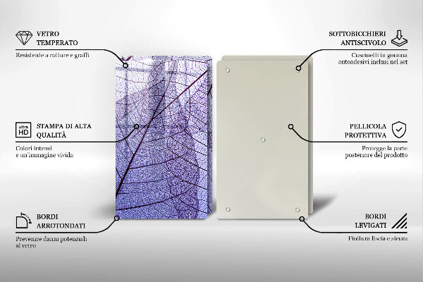Sklo za varnou desku Listy s žilnatinou