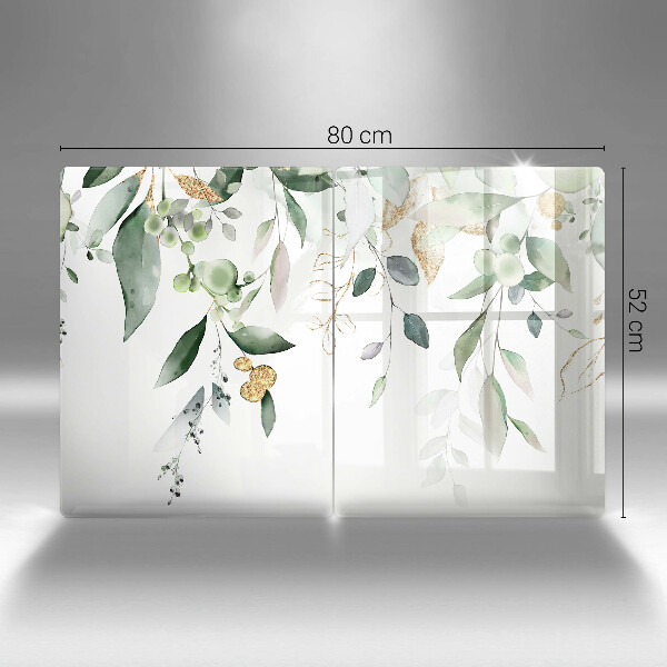 Sklo za varnou desku Akvarel listy