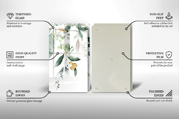 Sklo za varnou desku Akvarel listy