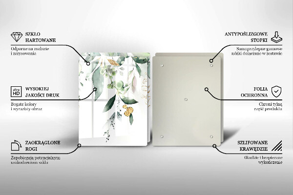 Sklo za varnou desku Akvarel listy