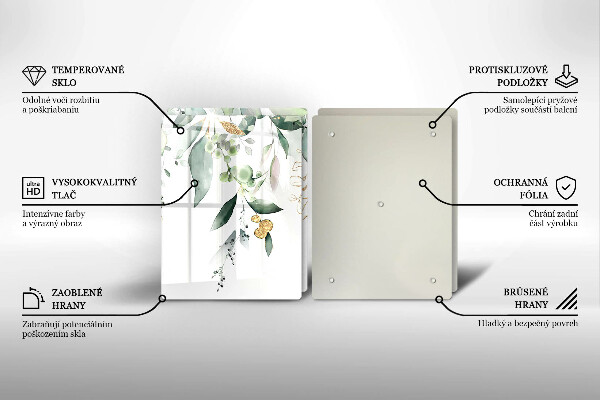 Sklo za varnou desku Akvarel listy