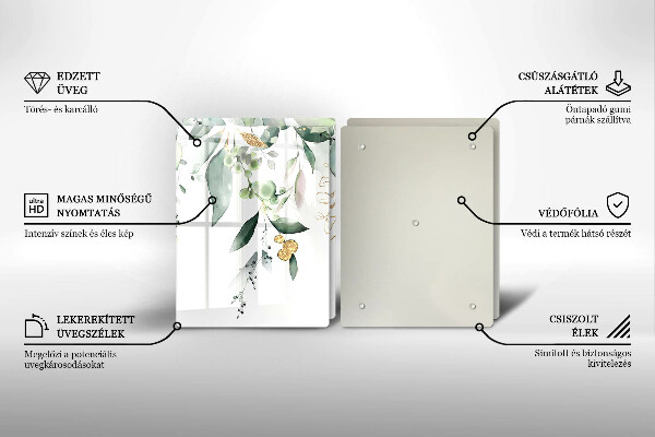 Sklo za varnou desku Akvarel listy