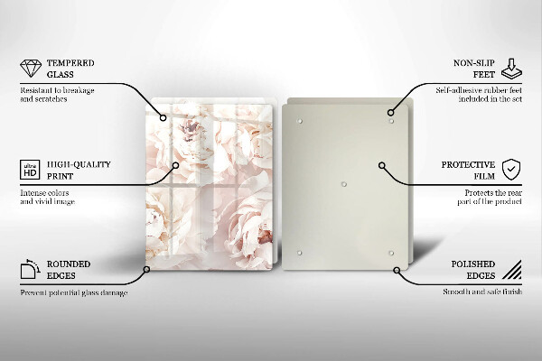 Sklo za varnou desku Pastelové pivoňky