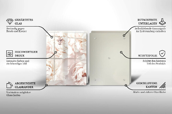 Sklo za varnou desku Pastelové pivoňky