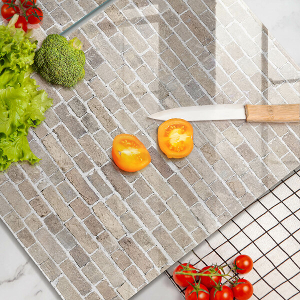 Sklo za varnou desku Světlá cihlová zeď