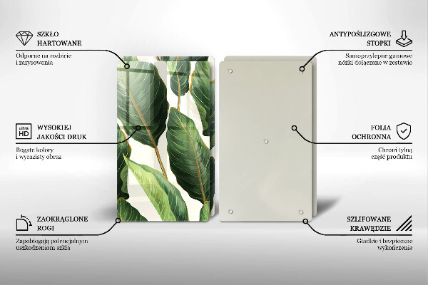 Sklo za varnou desku Banánové listy