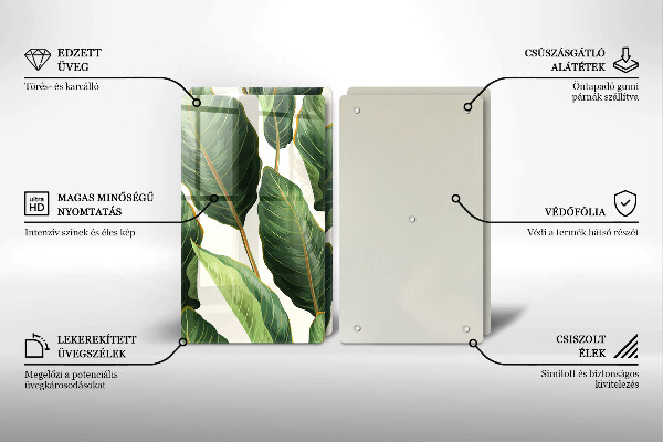 Sklo za varnou desku Banánové listy