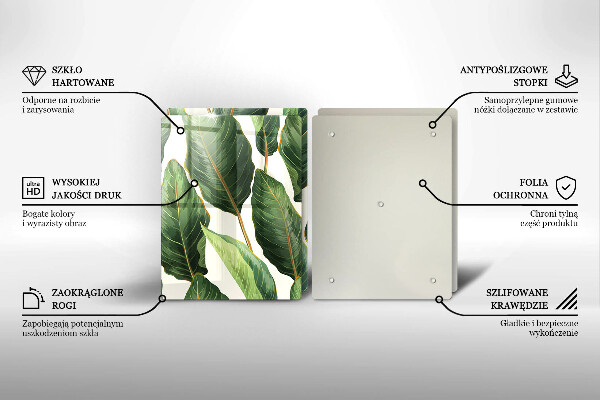 Sklo za varnou desku Banánové listy