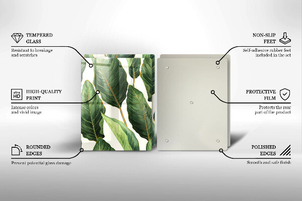 Sklo za varnou desku Banánové listy