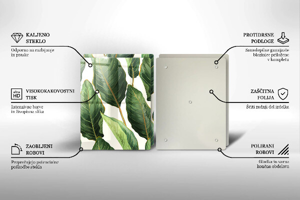 Sklo za varnou desku Banánové listy