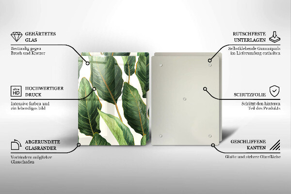 Sklo za varnou desku Banánové listy