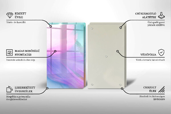 Sklo za varnou desku Pastelové peří