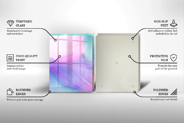 Sklo za varnou desku Pastelové peří