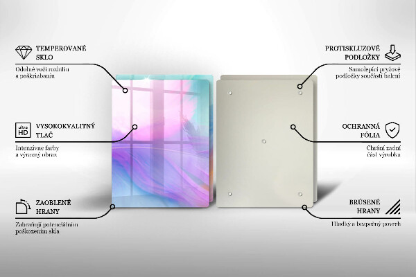 Sklo za varnou desku Pastelové peří