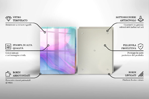 Sklo za varnou desku Pastelové peří