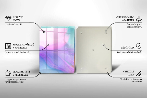 Sklo za varnou desku Pastelové peří