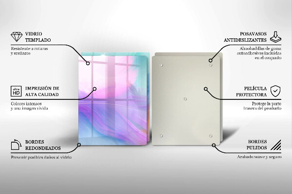 Sklo za varnou desku Pastelové peří