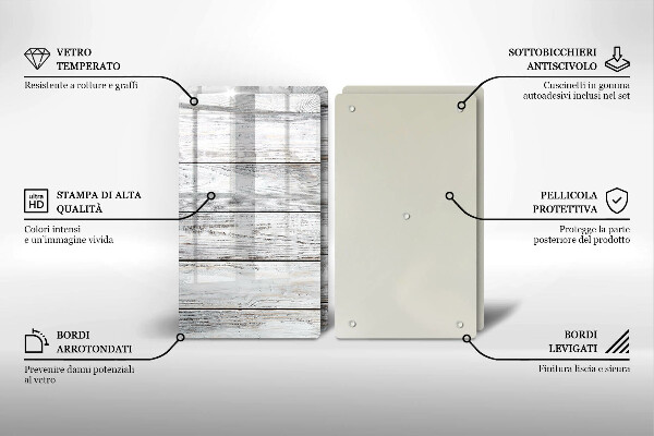 Sklo za varnou desku Světlé dřevěné desky