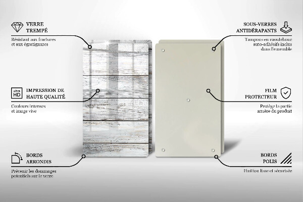 Sklo za varnou desku Světlé dřevěné desky