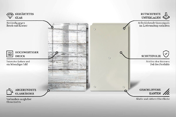 Sklo za varnou desku Světlé dřevěné desky
