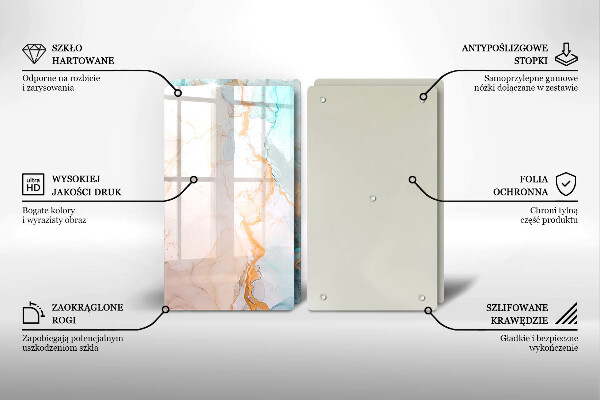 Sklo za varnou desku Mramorová abstrakce