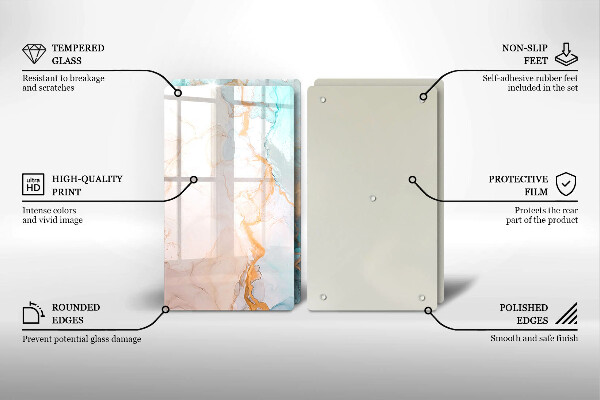 Sklo za varnou desku Mramorová abstrakce