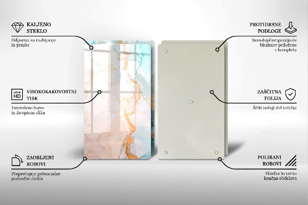 Sklo za varnou desku Mramorová abstrakce