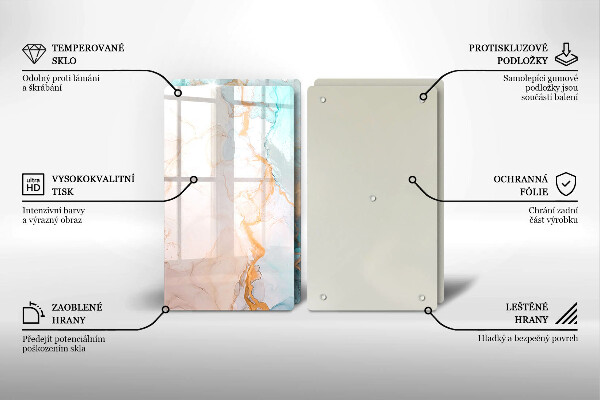 Sklo za varnou desku Mramorová abstrakce