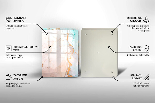 Sklo za varnou desku Mramorová abstrakce