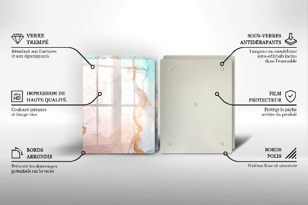 Sklo za varnou desku Mramorová abstrakce