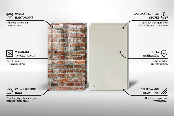 Sklo za varnou desku Stará cihlová zeď