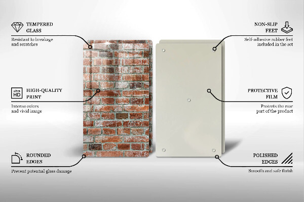 Sklo za varnou desku Stará cihlová zeď