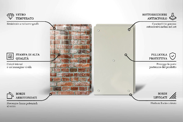 Sklo za varnou desku Stará cihlová zeď