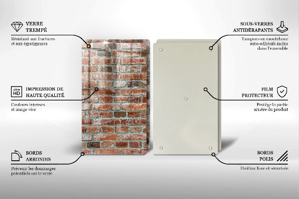 Sklo za varnou desku Stará cihlová zeď