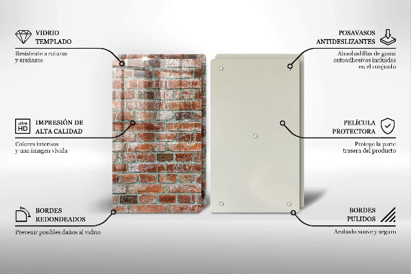 Sklo za varnou desku Stará cihlová zeď