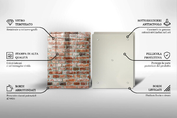 Sklo za varnou desku Stará cihlová zeď