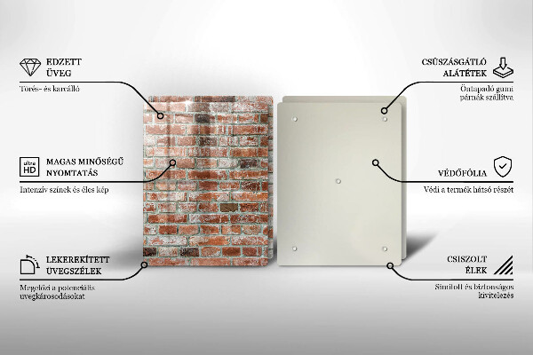 Sklo za varnou desku Stará cihlová zeď