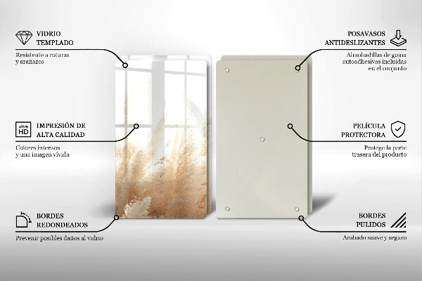 Skleněná deska za sporák Pampová tráva