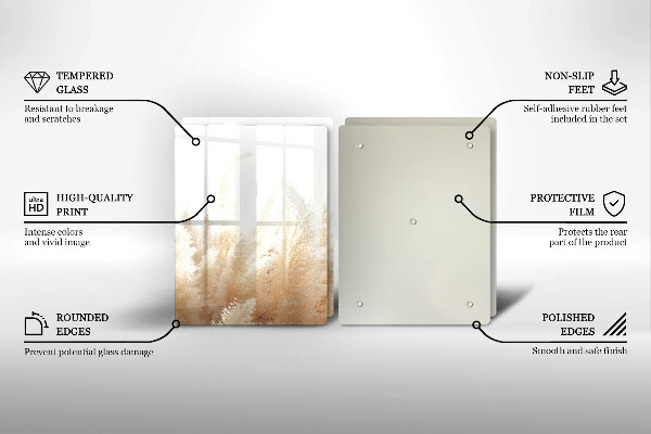 Skleněná deska za sporák Pampová tráva