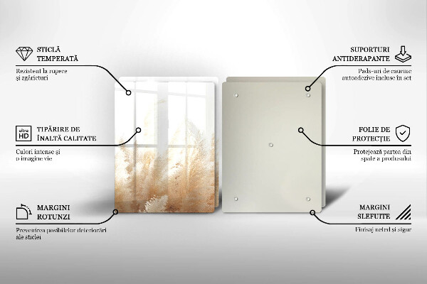 Skleněná deska za sporák Pampová tráva