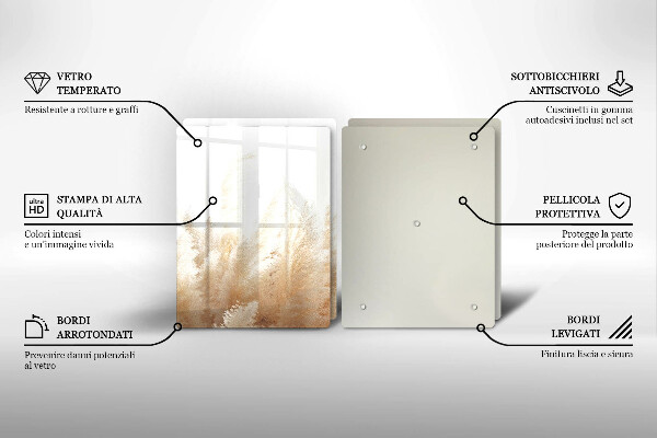 Skleněná deska za sporák Pampová tráva