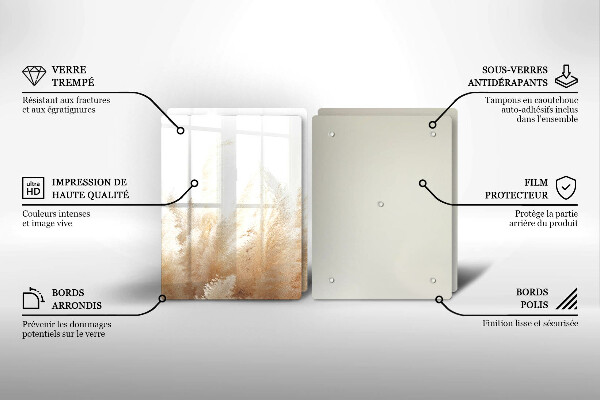 Skleněná deska za sporák Pampová tráva