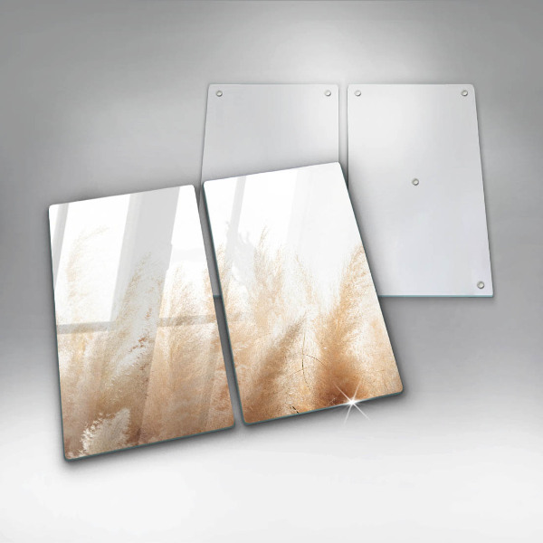 Skleněná deska za sporák Pampová tráva