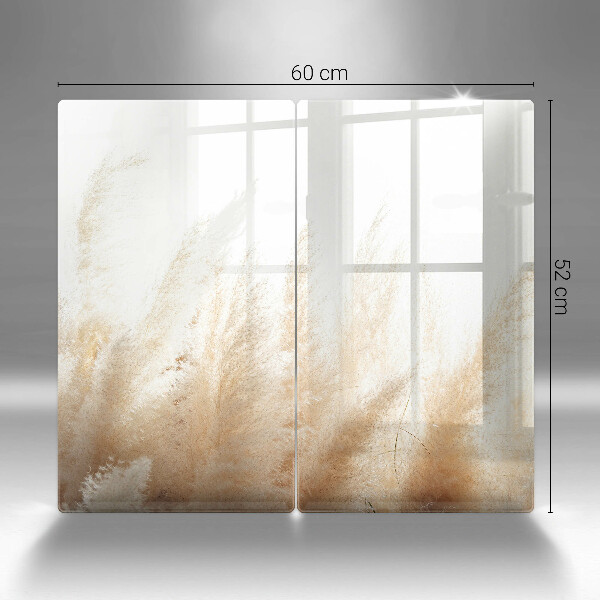 Skleněná deska za sporák Pampová tráva