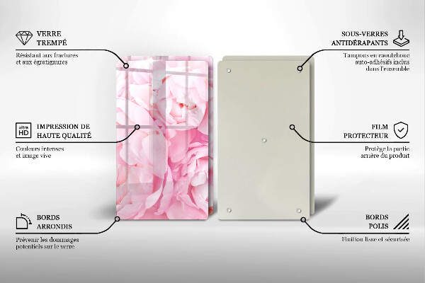 Skleněná deska za sporák Jemné pivoňky