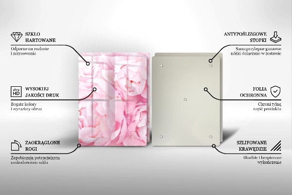 Skleněná deska za sporák Jemné pivoňky