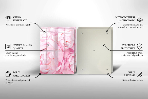 Skleněná deska za sporák Jemné pivoňky